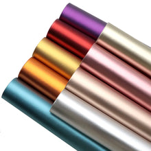 Load image into Gallery viewer, Metallic Frosted Vegan Leather – 9 Sheet Craft Set with Subtle Shine