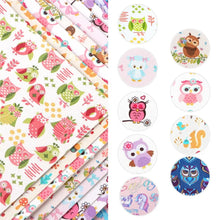 Load image into Gallery viewer, Hooting Vegan Leather Set – Cute 9 Piece set Owl Pattern Faux Leather Sheets for Crafting