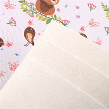 Load image into Gallery viewer, Hooting Vegan Leather Set – Cute 9 Piece set Owl Pattern Faux Leather Sheets for Crafting