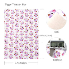 Load image into Gallery viewer, Hooting Vegan Leather Set – Cute 9 Piece set Owl Pattern Faux Leather Sheets for Crafting