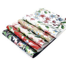 Load image into Gallery viewer, Gold Foil Floral Litchi Vegan Leather – 4 Colors Available | Faux Leather Sheet for Crafting