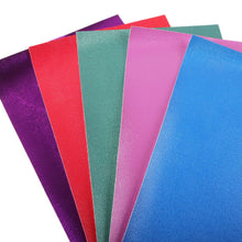 Load image into Gallery viewer, Glossy Metallic Vegan Leather 5 pc Set – Shiny Faux Leather Sheets for Bows, Crafts & More
