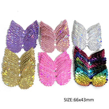 Load image into Gallery viewer, Rainbow Angel Wings Embroidery Patches – Add a Touch of Whimsy to Your Creations - Set of 10