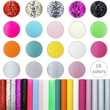 Load image into Gallery viewer, Deluxe Vegan Leather A5 Set – Premium 19 pc Set Assorted Faux Leather Sheets for Crafting