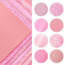 Load image into Gallery viewer, Periwinkle Pink Vegan Leather 8-Piece Set – Soft Craft Material