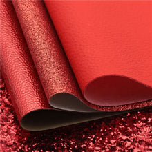 Load image into Gallery viewer, Radiantly Red Vegan Leather 8-Piece Set – Vibrant Craft Material