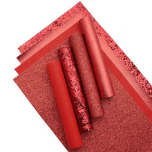 Load image into Gallery viewer, Radiantly Red Vegan Leather 8-Piece Set – Vibrant Craft Material