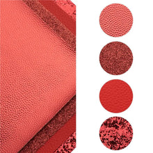 Load image into Gallery viewer, Radiantly Red Vegan Leather 8-Piece Set – Vibrant Craft Material