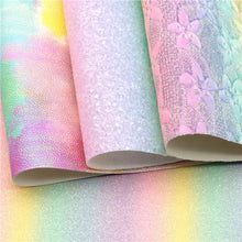 Load image into Gallery viewer, Tie Dye Pearl Vegan Leather 8-Piece Set – Unique Craft Material