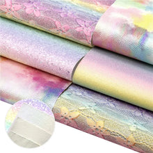 Load image into Gallery viewer, Tie Dye Pearl Vegan Leather 8-Piece Set – Unique Craft Material