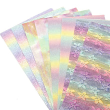 Load image into Gallery viewer, Tie Dye Pearl Vegan Leather 8-Piece Set – Unique Craft Material