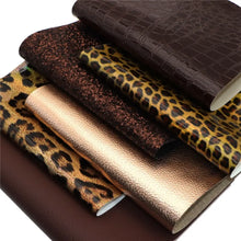 Load image into Gallery viewer, Sophisticated Shiny Animal Print Vegan Leather 6-Piece Set – Elegant Craft Material