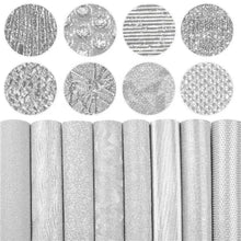 Load image into Gallery viewer, Silver Sensation Vegan Leather 8-Piece Set – Shiny Craft Material