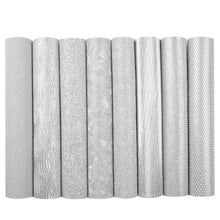 Load image into Gallery viewer, Silver Sensation Vegan Leather 8-Piece Set – Shiny Craft Material