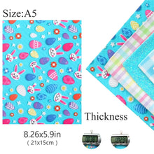 Load image into Gallery viewer, Bunnies & Eggs A5 Vegan Leather 15-Piece Set – Festive Craft Material