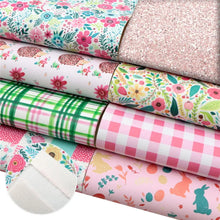 Load image into Gallery viewer, Whimsical Garden Vegan Leather 8-Piece Set – Playful Craft Material