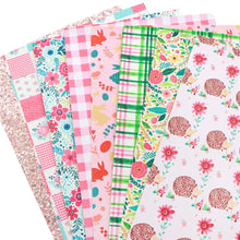 Load image into Gallery viewer, Whimsical Garden Vegan Leather 8-Piece Set – Playful Craft Material