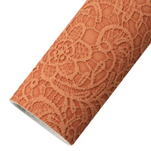 Load image into Gallery viewer, Lace Detailed Vegan Leather Sheets – 5 Colors for Craft Projects