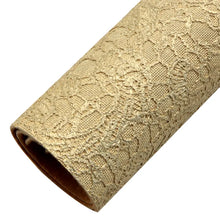 Load image into Gallery viewer, Lace Detailed Vegan Leather Sheets – 5 Colors for Craft Projects