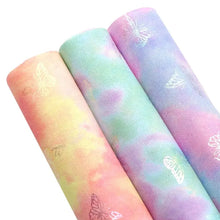 Load image into Gallery viewer, Gold Foil Butterfly Vegan Leather Sheet – 3 Metallic Color Options for Crafts & Accessories