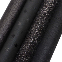 Load image into Gallery viewer, Black Beauty Vegan Leather 4-Piece Set – Sophisticated Craft Material