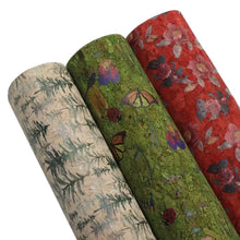 Load image into Gallery viewer, Forest Cork Vegan Leather – 3 Piece Set of Natural Textured Sheets for Crafts & Accessories