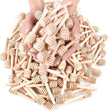 Load image into Gallery viewer, Wooden Honey Dipper Sticks – Set of 6 Classic Grooved Design for Honey Serving & Gifting