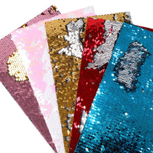 Load image into Gallery viewer, Twin Color Sequin Vegan Leather – Set of 5 Eco-Friendly Craft Essentials
