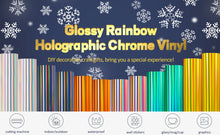 Load image into Gallery viewer, Holographic Glossy Rainbow Craft Vinyl – 4 Colors Available | Vibrant Reflective Adhesive Vinyl