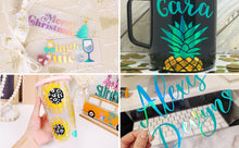 Load image into Gallery viewer, Holographic Glossy Rainbow Craft Vinyl – 4 Colors Available | Vibrant Reflective Adhesive Vinyl