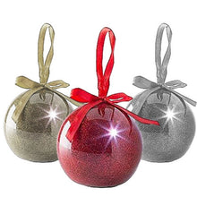 Load image into Gallery viewer, Personalized Christmas Baubles – Set of 4 Clear Ornaments with Festive Fillings