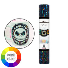 Load image into Gallery viewer, Holographic Glass Flower Adhesive Vinyl – Black with Iridescent Shine