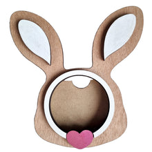 Load image into Gallery viewer, Handmade Wooden Bunny Photo Frame with Magnets – Assembled or DIY Kit