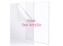 Load image into Gallery viewer, Rectangular Acrylic Sheets – Basic & Pastel Colours for Vinyl, Resin & Sublimation Crafts