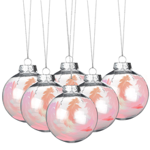 Load image into Gallery viewer, Personalized Christmas Baubles – Set of 4 Clear Ornaments with Festive Fillings