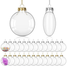 Load image into Gallery viewer, Clear Fillable Flat Round Christmas Baubles – Set of 5 Gold Cap for Custom Holiday Crafts