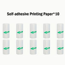 Load image into Gallery viewer, Self-Adhesive White Thermal Printing Paper – Pack of 10 Mini Rolls for Instant Printing