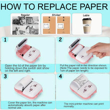 Load image into Gallery viewer, Mini Blue Portable Label Printer – Wireless Thermal Printer with 3 Printer Rolls