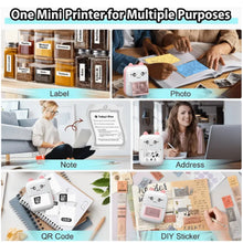 Load image into Gallery viewer, Mini Blue Portable Label Printer – Wireless Thermal Printer with 3 Printer Rolls