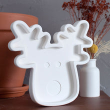 Load image into Gallery viewer, Handmade Eco Resin Reindeer Christmas Tray – Customizable Decor Plate