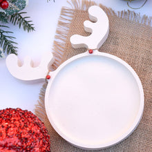 Load image into Gallery viewer, Handmade Eco Resin Reindeer Round Christmas Tray – Customizable Decor Plate