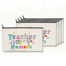 Load image into Gallery viewer, Teacher of Tiny Humans Canvas Pencil & Makeup Bag – Versatile Vanity Pouch