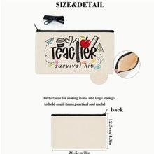 Load image into Gallery viewer, Teacher of Tiny Humans Canvas Pencil & Makeup Bag – Versatile Vanity Pouch