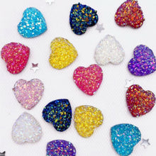 Load image into Gallery viewer, Glittering Hearts Flatbacks – Set of 10 Sparkly Embellishments for Romantic & Fun Crafts