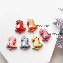 Load image into Gallery viewer, Dinosaur Flatback Embellishments – Set of 8 Resin Craft Pieces for DIY Projects