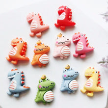 Load image into Gallery viewer, Dinosaur Flatback Embellishments – Set of 8 Resin Craft Pieces for DIY Projects
