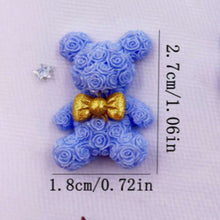 Load image into Gallery viewer, Rose Textured Bear Flatbacks – Set of 5 Adorable Floral Bears for Craft Embellishing