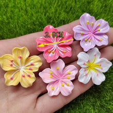 Load image into Gallery viewer, Hibiscus Flatbacks – Set of 5 Tropical Floral Embellishments for Bright & Bold Crafts