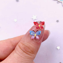 Load image into Gallery viewer, Glitter Mini Butterflies Flatbacks – Set of 10 Sparkly Resin Embellishments for Crafts & DIY Projects