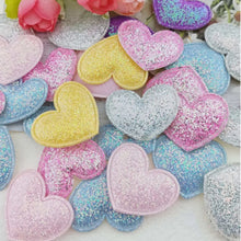 Load image into Gallery viewer, Glitter Polyester Soft Flatbacks – Set of 5 Sparkling Embellishments for Crafts & Accessories